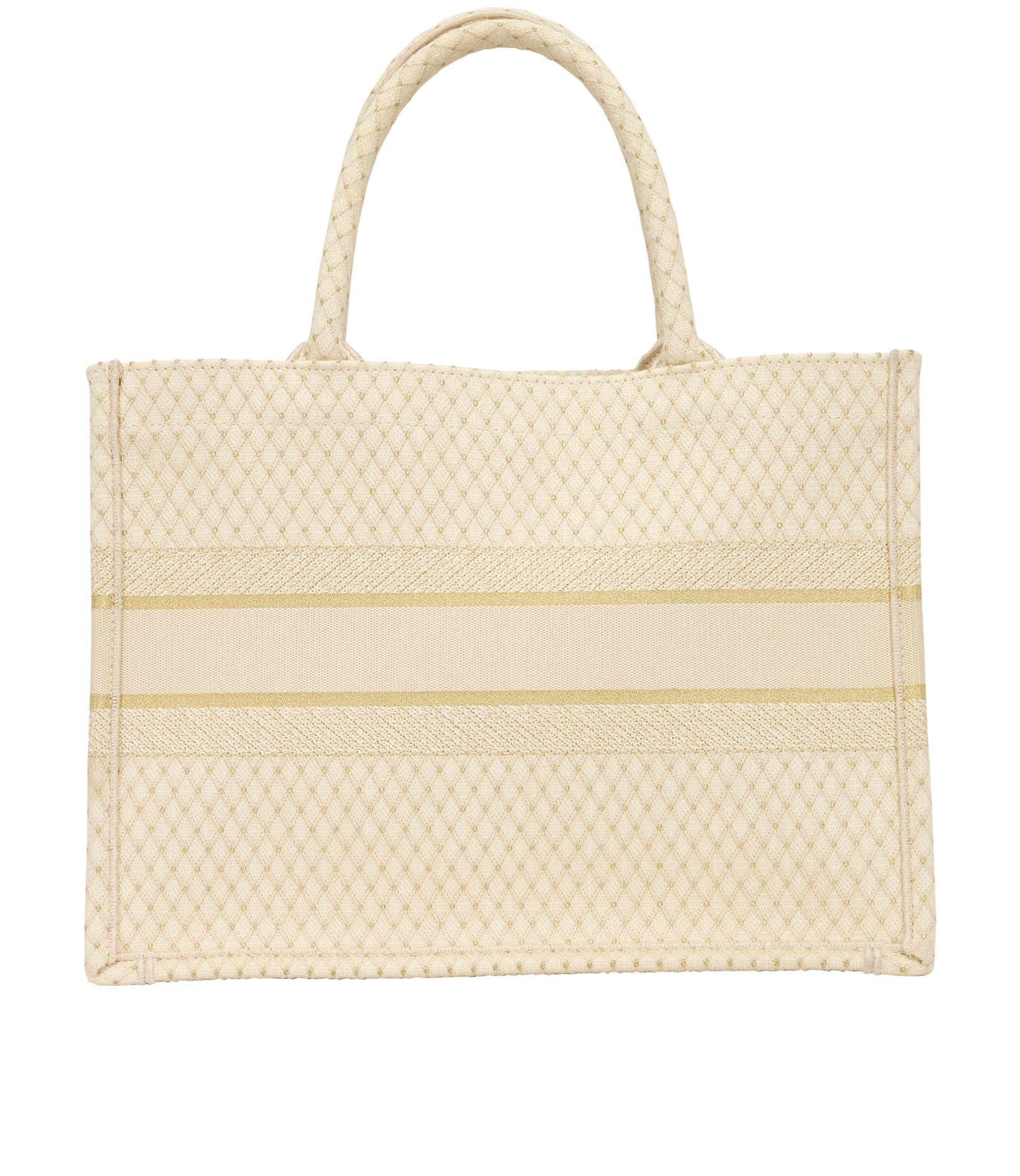 Medium Dior Book Tote, &pound;850, Handbags, Gold/White, Canvas, Back view